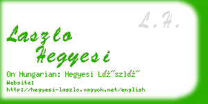 laszlo hegyesi business card